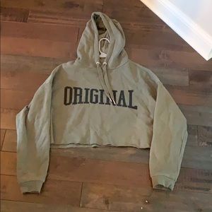 original oversized cropped green sweatshirt